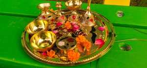 Meilleures ventes Ensemble de thali en laiton de qualité supérieure pour le temple familial Thali en laiton décoratif Articles de thali en laiton pour cadeau pour la décoration - Product Image 6