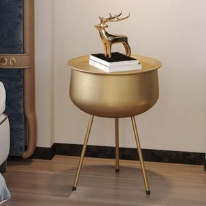 Round metal coffee <b>table</b> with modern sleek design for living room decor and elegant interiors - Product Image 4