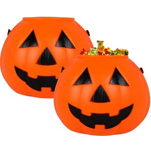 Cubo de Dulces de Calabaza de Hierro, Cubo de Calabaza Portátil con Asa para Fiestas de Truco o Trato, Decoración de Jarrones de Flores de Calabaza de Halloween - Product Image 5