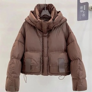 เสื้อแจ็กเก็ตผ้าฝ้ายบุนวมสำหรับผู้หญิง, เสื้อคลุมกันหิมะคอปกมีกระเป๋าโอเวอร์โค้ทอบอุ่นหนามีสไตล์หรูหราสำหรับฤดูหนาว - Product Image 5