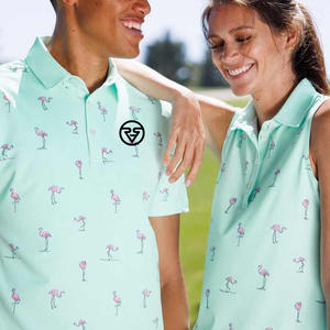 Camiseta de golf de verano al por mayor Camiseta estampada de polo de secado rápido elástica de 4 vías con estampado de patrón sólido Impresión digital nuevo estilo ajuste regular - Product Image 6