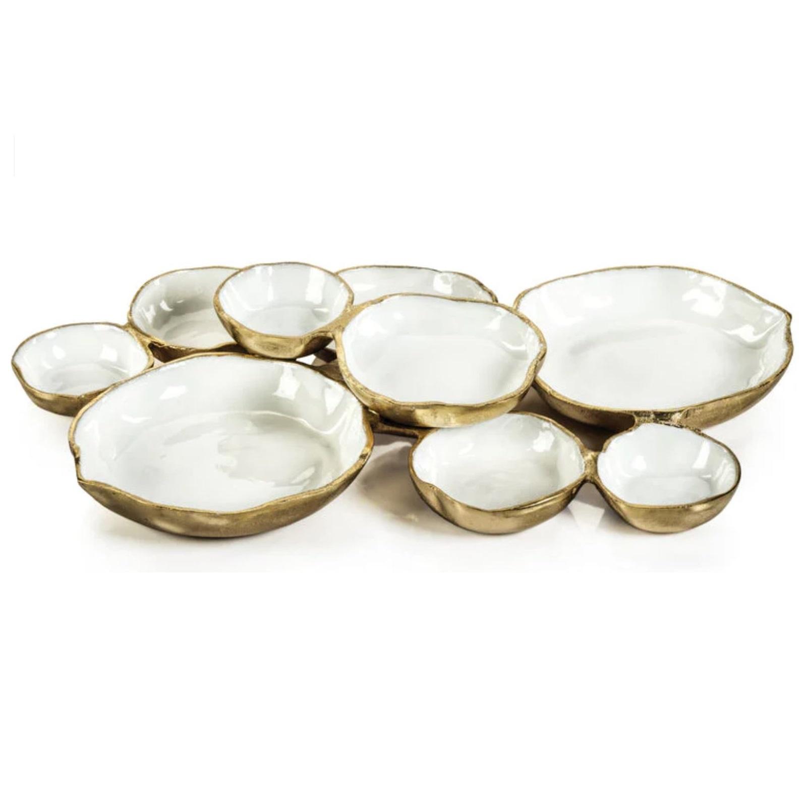 Gold with White Enamel