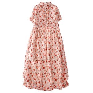 Vestido Floral Vintage Nuevo de Verano para Mujer, Talla Grande, Informal, Holgado, de Algodón y Lino, Estampado Floral, Tipo Pullover - Product Image 6