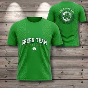 T-Shirt Unisex Personalizzata per San Patrizio, Club dei Scherzi, Grafica Leprechaun, Divertente Quadrifoglio Irlandese Verde, Personalizzabile Promozionale - Product Image 1