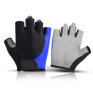Gants de cyclisme mi-doigts en cuir tendance pour hommes, respirants, légers, antidérapants, avec fermeture auto-agrippante, pour le sport et le fitness - Product Image 1