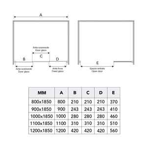 Porte de douche transparente en forme d'étoile de 90 cm avec trois panneaux - Product Image 5