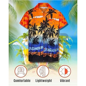 Summer Beach Wear Chemise de vacances à manches courtes imprimée Hawaiian Vacation Casual Slim Fit Shirts For Men chemises pour hommes - Product Image 4