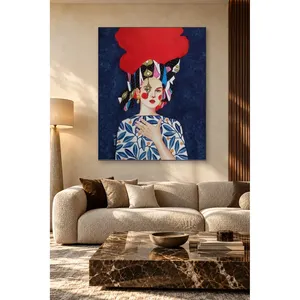 Fida, femme aux cheveux roux et avec un coiffeau coloré, impression sur toile - Product Image 5