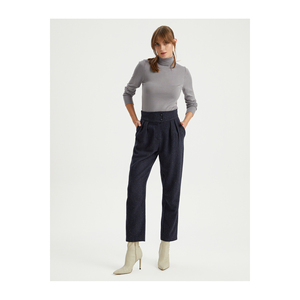 YUN KARISIM Pileli Pantolon Pantalon confortable pour femme - Product Image 1