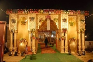 Porte d'accueil de mariage moderne et professionnelle et statue de Ganesha avec design d'entrée en fibre de verre - Product Image 3