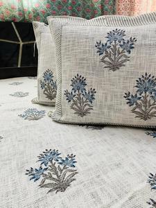 Custom Made Hand <strong>Block</strong> Printed Eco-Friendly 300tc Thread <strong>Count</strong> All-Season Premium Quality Linen Texture Size 90 X 108 <strong>2</strong> Pillow - Product Image 4