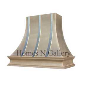 Hotte de cheminée murale en acier inoxydable, design antique fait main et personnalisé, avec évent de ventilation - Product Image 2