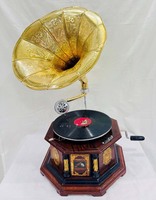 Gramophone Phonograph Brass Horn Vintage Look Working Sound Box Needle Set Original 8SD