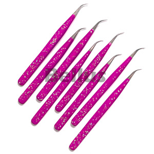 Pince à cils exclusive populaire à finition scintillante pour le travail des cils de haute précision Meilleur vendeur Outil d'extension de cils en ligne pour artistes - Product Image 6