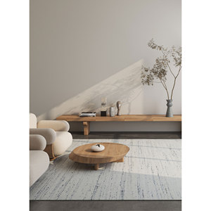 Alfombra Konstrukt de Lana, Bambú y Seda Tejida a Mano, Color Sólido, Diseño Rectangular Tipo Rompecabezas, para Sala de Estar, Pasillo - Product Image 5