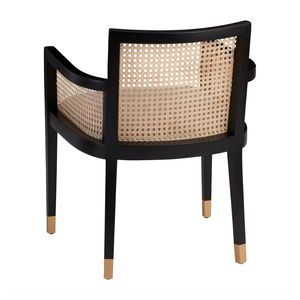 Refined Midcentury Modern Cane Back Wood Dining <b>Chair</b> Polyester Upholstery Home Apartment <b>Restaurant</b> Hotel Interior Project Use - Product Image 3