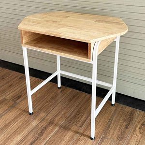 Single Modular <b>Computer</b> <b>Desk</b> Natural Wood with Iron Legs-PSD034 - Product Image 2