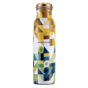 Highest Selling Product Wholesale Price Pure Copper <b>Water</b> Drinking <b>Bottle</b> Attractive Design Meena Printed Custom Size <b>Gym</b> Yoga - Product Image 2
