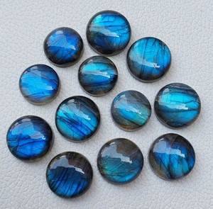 Cabujones Redondos de Labradorita Azul, Labradorita Azul Brillante, Cabujones de Piedras Preciosas de Labradorita Sueltas de Forma Redonda - Product Image 4