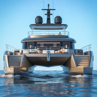 Yacht de croisière personnalisé de 8,3 m pour 20 passagers, catamaran à moteur in-bord, passagers en aluminium, 30-35 nœuds, ferry de pêche fluviale