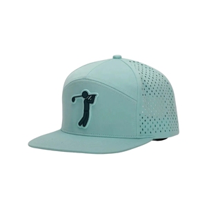 Casquettes de golf imperméables et respirantes, fabriquées directement en usine, avec trous découpés au laser, séchage rapide, performance, 7 panneaux, avec logo en caoutchouc personnalisé - Product Image 2