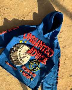 Ensemble sweat-shirt et pantalon de jogging bleu royal avec logo UNWANTED NOVICE imprimé graphique, streetwear, survêtement, coupe ample et oversize - Product Image 6