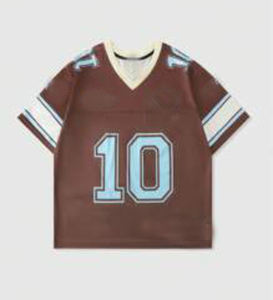 Maillot de football américain 100% Polyester Respirant Plus Size Impression par transfert thermique Manches courtes Blank Plain Practice - Product Image 1