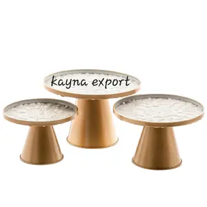 Metal decorative Nordic design event party decoration cupcake stand supplier in India Embossed design metal cake stand