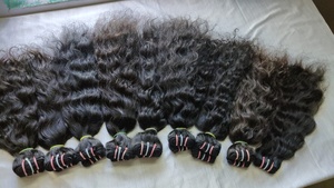 Extensions de cheveux humains vierges indiennes de qualité supérieure 100% Remy, douces et brillantes, sans perte, vague lâche, vague profonde, trame plate double - Product Image 2