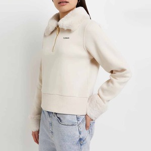 เสื้อสเวตเชิ้ตสำหรับผู้หญิงแบบสั่งตัดซิปครึ่งแขนยาวผ้านุ่มสบายเสื้อกันหนาวสำหรับผู้หญิงราคาถูก2026 - Product Image 4