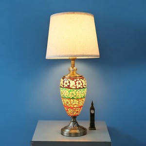 Lạc Đà Da Bảng Đèn Đôi Nhiều Màu Vải Màu Vẽ Tay E27 Đèn Ngủ Thiết Kế Đơn Giản Trống Cho Phòng Khách Xách Tay - Product Image 3