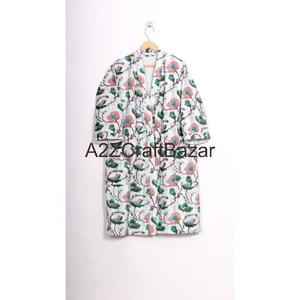 Bata de Mujer de Lujo, Tejida a Mano, con Cuello en V, Cordón Ajustable, Manga Larga Tres Cuartos, 100% Algodón, Suave y Lisa, para Invierno/Otoño - Product Image 2