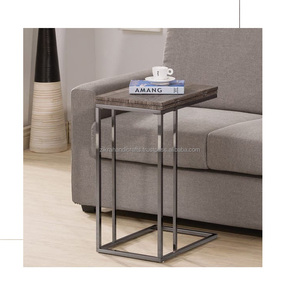 Mesa de centro redonda con marco de Metal y tapa de madera, mueble de salón, diseño moderno, color negro, gran oferta - Product Image 2