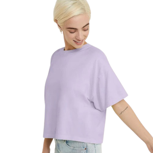 เสื้อยืดเอวลอยมีพู่ห้อยไหล่คอเสื้อลูกเรือระบายอากาศได้ดีน้ำหนักเบาสำหรับผู้หญิง100% ออกแบบได้ตามต้องการ - Product Image 6