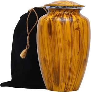 Urne funéraire moderne en métal de qualité supérieure pour adultes, design floral, affichage commémoratif à la maison, approvisionnement mondial - Product Image 1