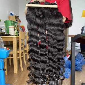 Cheveux humains de taille longue 4 faisceaux avec cheveux vietnamiens doux toute texture mélange fermeture/frontale pour tête complète Style ondulé vague naturelle - Product Image 1