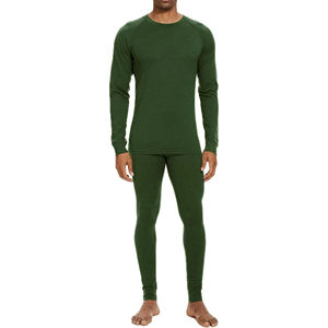 Custom Hunter Green Color Winter Thick Fleece <b>Thermal</b> Base Layer Long Johns Suit For Men's Breathable <b>Underwear</b> For Winter - Product Image 4