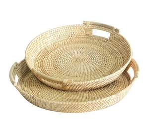 Wholesale <b>Round</b> Traditional Hand Made Rattan Natural Fruit <b>Tray</b> Different Sizes Customize Rattan <b>Serving</b> <b>Trays</b> Home Decor <b>Trays</b> - Product Image 5