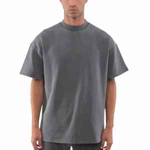 High Quality 240 gsm Drop Shoulder Heavyweight <b>T</b>-<b>Shirt</b> Luxury Blank <b>Heavy</b> Cotton Custom Streetwear Oversized <b>T</b> <b>Shirt</b> Man - Product Image 1