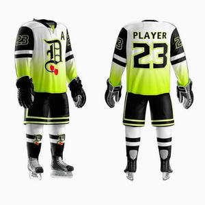 Maillot de hockey sur glace en polyester de haute qualité conception libre impression par sublimation logo brodé uniforme de hockey sur glace personnalisé - Product Image 6