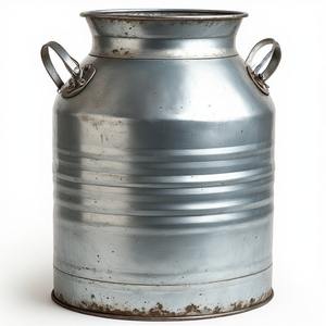 Elegante lata de leche galvanizada con pátina negra mate artesanal que ofrece acento decorativo para interior elegante granja - Product Image 3