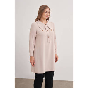<b>Knitted</b> Large Collar Detail <b>Tunic</b> - Product Image 1