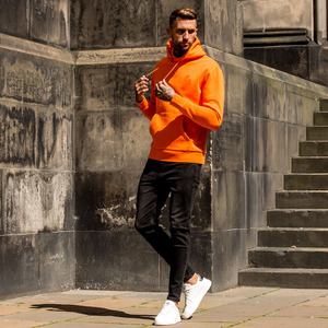 Sudaderas con Capucha Slim Streetwise Color Naranja, Sudaderas de Algodón de Alta Calidad con Estampado Puff, Fabricantes de Sudaderas Personalizadas para Hombre - Product Image 5