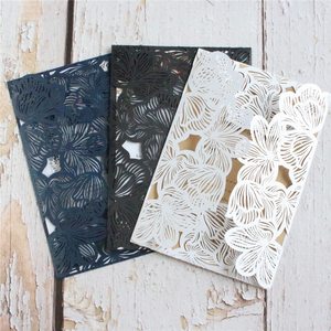 Invitations de <span class=keywords><strong>mariage</strong></span> de pays fleur carte découpée au laser impression personnalisée cartes de voeux d'anniversaire de douche nuptiale - Product Image 1