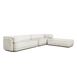 Canapé d'angle sectionnel en tissu de style européen DENIS, capitonné Chesterfield, pour salon, garnissage en éponge, pour usage intérieur, appartements - Product Image 1