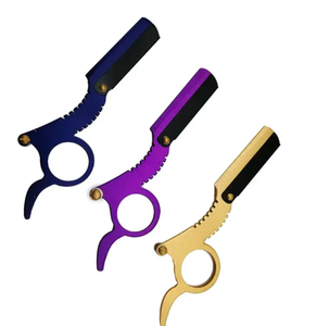 Rasoir de barbier à bord droit rasoir de barbier à domicile de voyage classique avec mécanisme de remplacement de lames faciles rasage de barbe pour hommes - Product Image 4