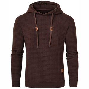 Sweat à capuche d'hiver de qualité assurée pour homme, streetwear uni, imprimé, en coton épais pour homme - Product Image 1