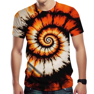 Vêtements de sport Tie Dye T-shirts Personnalisé 100% Coton Col Rond Léger Manches Courtes Tie Dye Hommes T-shirt - Product Image 1