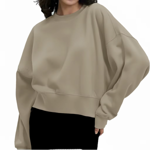 Sudadera Larga Holgada para Mujer, OEM, Felpa Premium, 100% Algodón, Corte Holgado, Informal de Invierno - Product Image 3