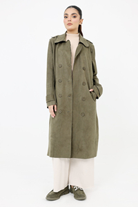 Trench-coat de luxe pakistanais pour femmes, vêtements longs pour dames, trench-coat en laine de saison d'hiver - Product Image 2